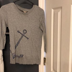 J crew 3/4 sleeve nautical shirt
